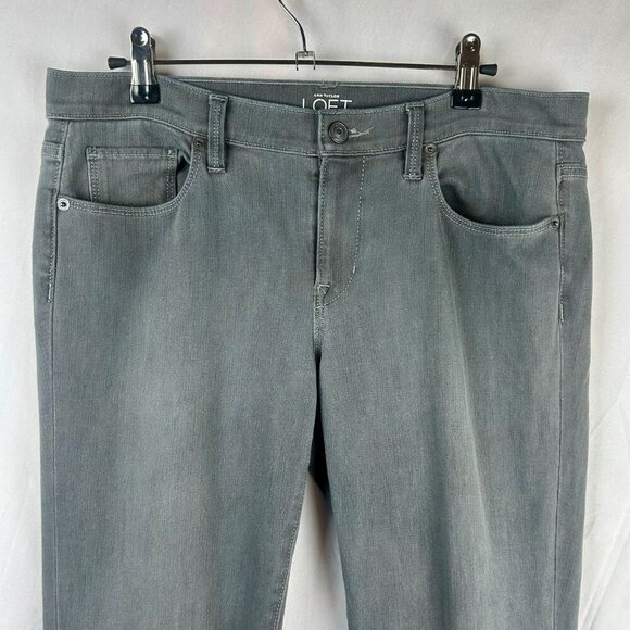 LOFT Modern Skinny Denim Jeans Women 29 / 8 Gray Mid Rise Stretch Classic Boho - Picture 2 of 8